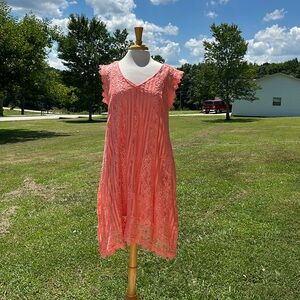 Peach lace dress